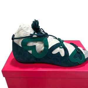 Isa Tapia Green Suede “Alma” Gladiator Shoes - 38.5 New in Box